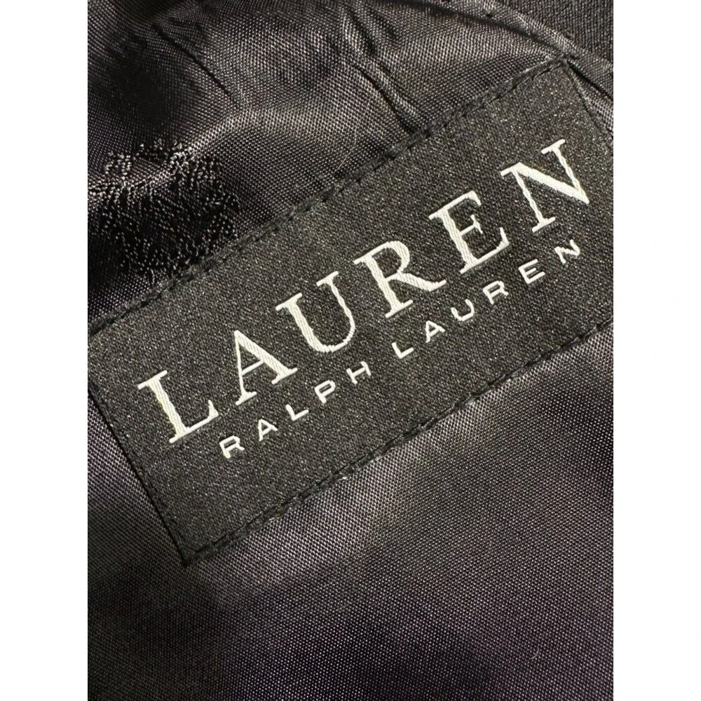 RALPH LAUREN Mens Blazer Sport Coat 2-Button Suit Jacket 50R Black Stretch Wool